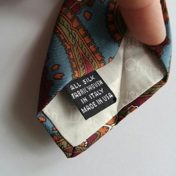 Auth Vintage Christian Dior tie blue paisley - Picture 5 of 6